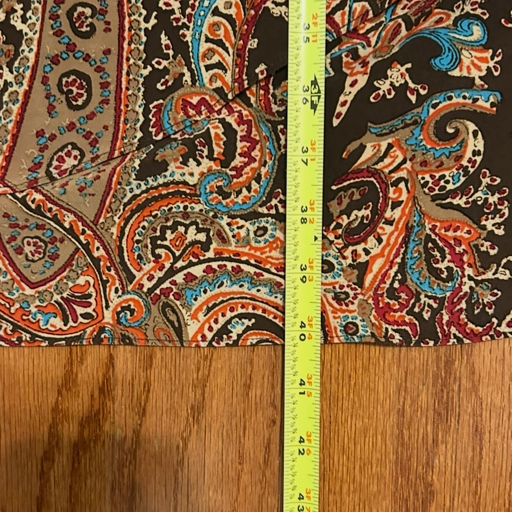 Lauren Ralph Lauren Paisley V-Neck Sleeveless Dress | Tie Waist | Size M - Picture 6 of 8